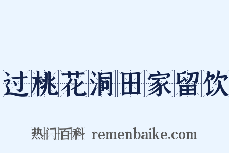 过桃花洞田家留饮是什么意思的图片